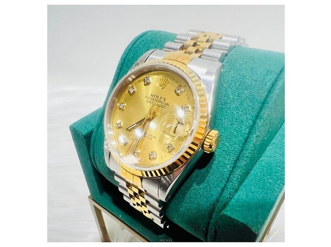 Rolex Orologio Datejust Oro Combi Diamanti da Uomo D'oro - vista 4
