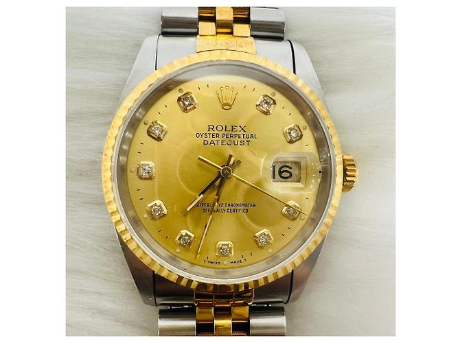 Rolex Orologio Datejust Oro Combi Diamanti da Uomo D'oro - vista 8