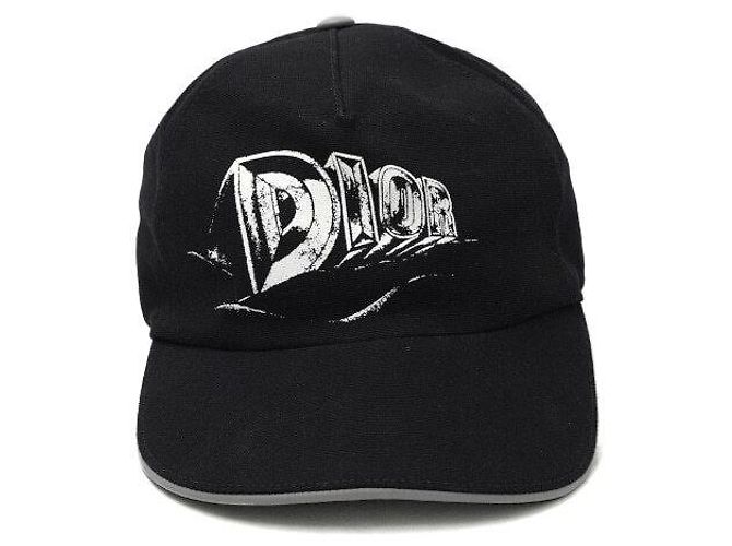 Dior Boné de beisebol unisex de algodão preto com logótipo assinatura - vista 3