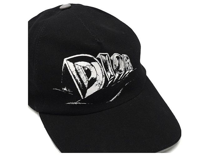 Dior Boné de beisebol unisex de algodão preto com logótipo assinatura - vista 4
