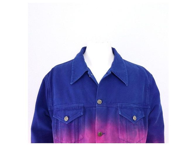 Louis Vuitton Gradient Cropped Men's Denim Jacket Blue - view 2