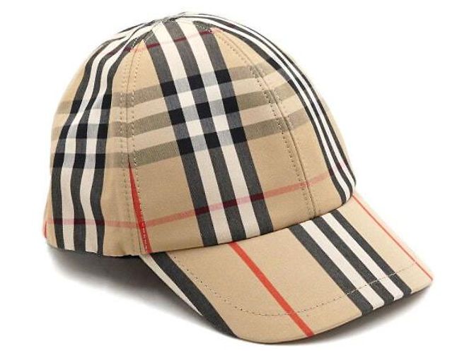 Burberry Cappellino da baseball in cotone con strisce e icona vintage check per junior Arancione - vista 2