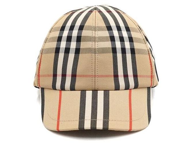 Burberry Cappellino da baseball in cotone con strisce e icona vintage check per junior Arancione - vista 3
