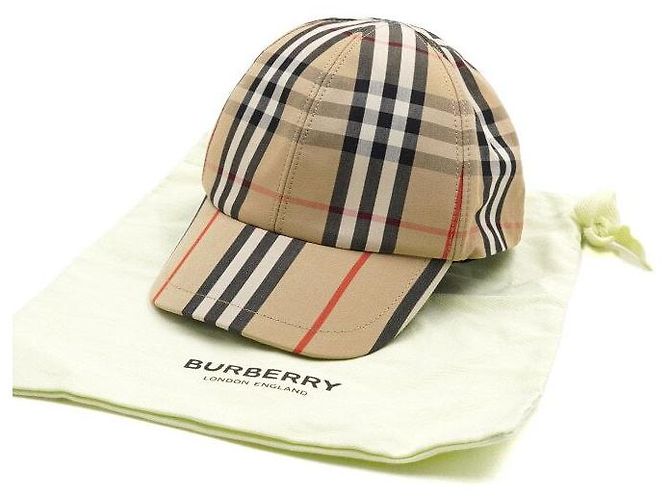 Burberry Cappellino da baseball in cotone con strisce e icona vintage check per junior Arancione - vista 7