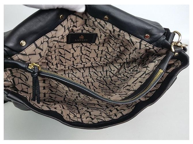 Lanvin Borsa tote a spalla in pelle nera Nero - vista 9