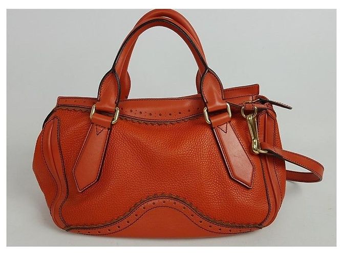 Burberry Borsa in pelle con nappe Arancione - vista 4