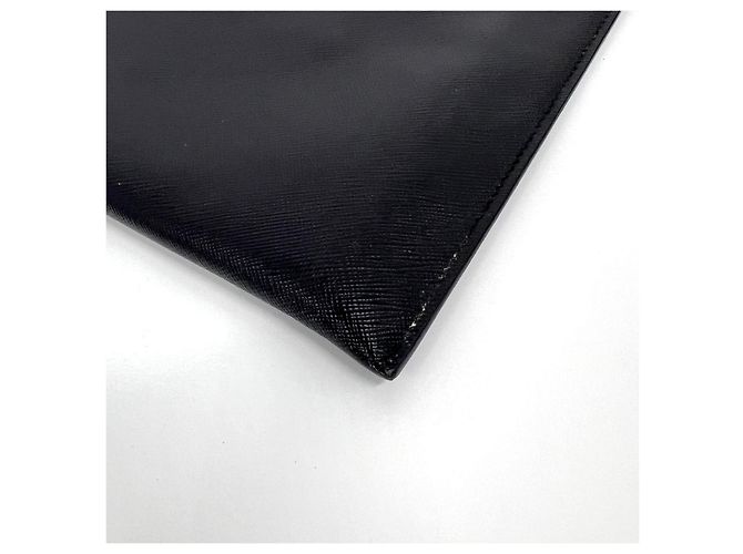Prada Clutch Saffiano Triangle Logo Nero - vista 8