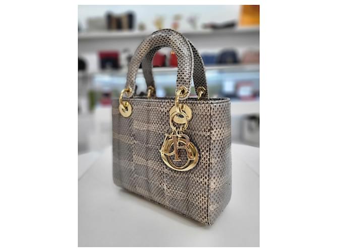 Dior Piccola borsa tote in pitone Marrone - vista 12