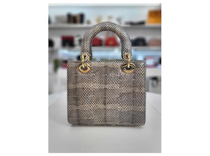 Dior Piccola borsa tote in pitone Marrone - vista 14