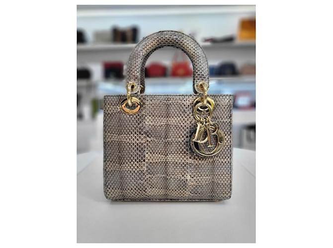Dior Piccola borsa tote in pitone Marrone - vista 9