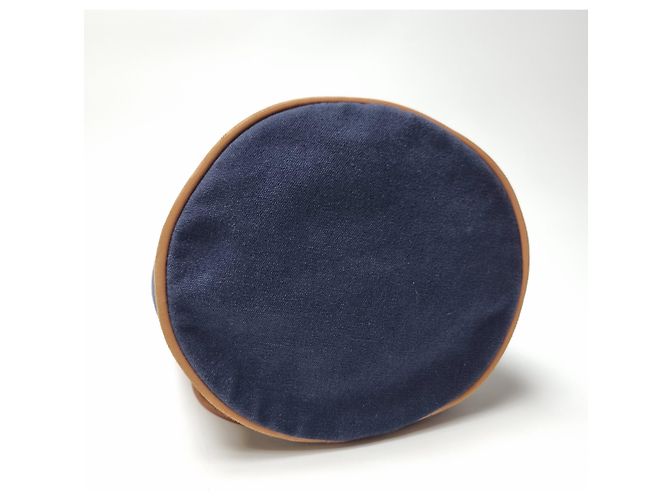 Hermès Canvas Polochon Beuteltasche mit Kordelzug Blau - Ansicht 15