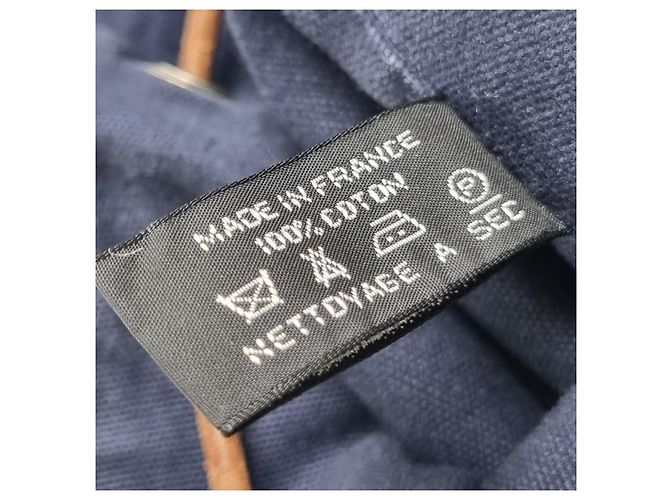 Hermès Canvas Polochon Beuteltasche mit Kordelzug Blau - Ansicht 18