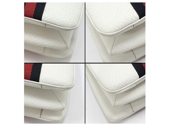 Gucci White Leather Bamboo Detail Tote Bag - view 14