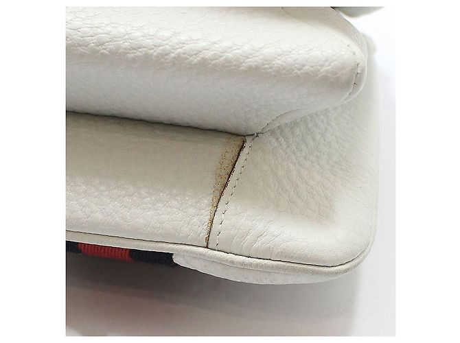 Gucci White Leather Bamboo Detail Tote Bag - view 9