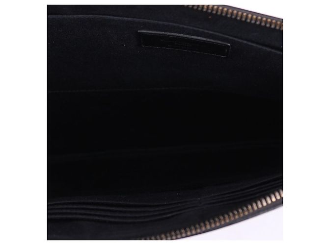 Saint Laurent Grande clutch preta com logo Preto - vista 12