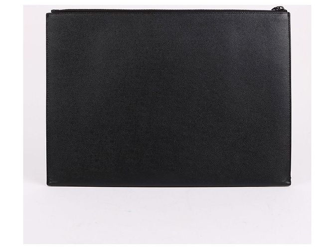 Saint Laurent Grande clutch preta com logo Preto - vista 5