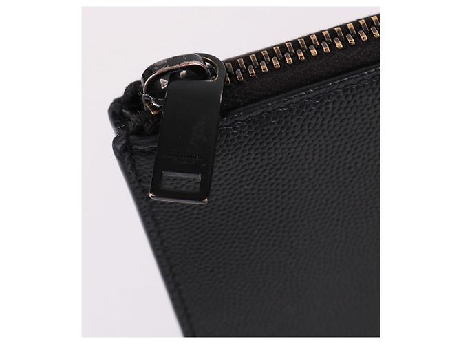 Saint Laurent Grande clutch preta com logo Preto - vista 7