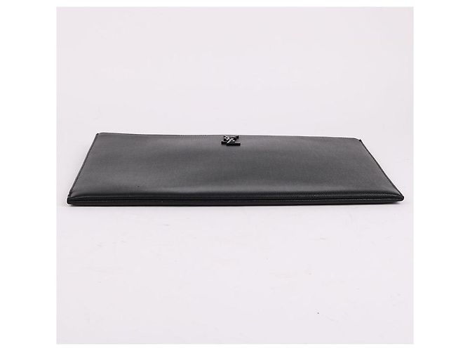 Saint Laurent Grande clutch preta com logo Preto - vista 9