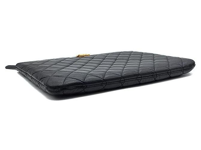 Chanel Clutch Boy in agnello New Medium Nero - vista 5