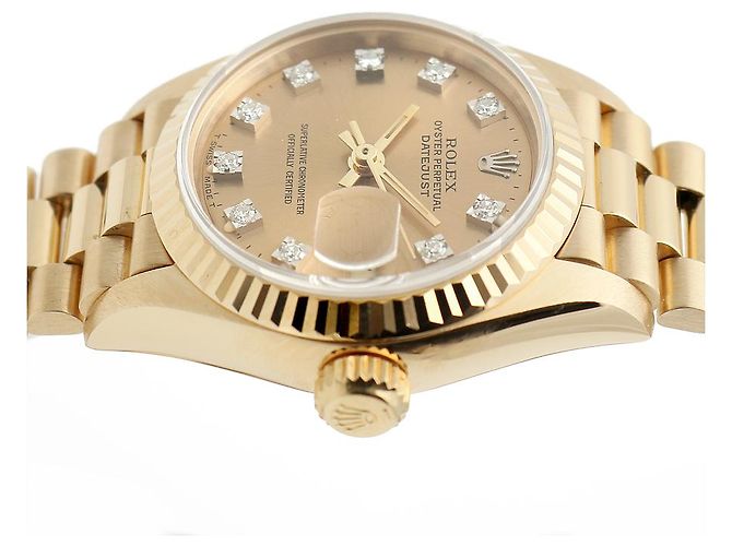 Rolex Reloj Datejust para mujer de oro con diamantes originales en oro blanco con engaste de garras Dorado - vista 11
