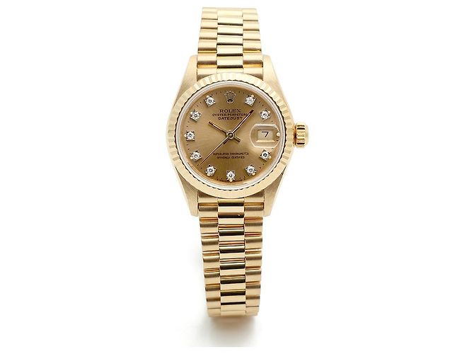 Rolex Reloj Datejust para mujer de oro con diamantes originales en oro blanco con engaste de garras Dorado - vista 15