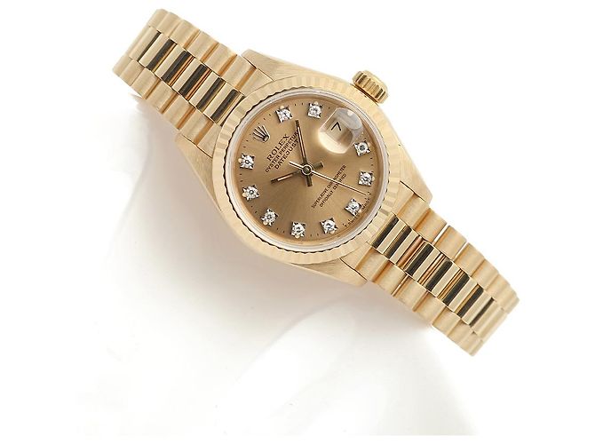Rolex Reloj Datejust para mujer de oro con diamantes originales en oro blanco con engaste de garras Dorado - vista 18