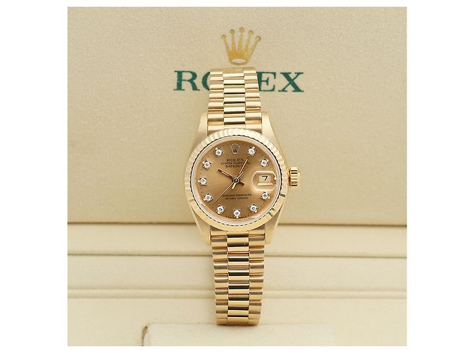 Rolex Reloj Datejust para mujer de oro con diamantes originales en oro blanco con engaste de garras Dorado - vista 2