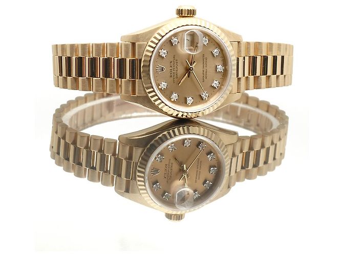 Rolex Reloj Datejust para mujer de oro con diamantes originales en oro blanco con engaste de garras Dorado - vista 23