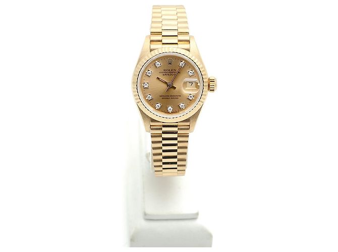Rolex Reloj Datejust para mujer de oro con diamantes originales en oro blanco con engaste de garras Dorado - vista 3
