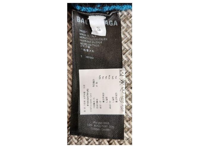 Balenciaga Multi Logo Knit Blue - view 6