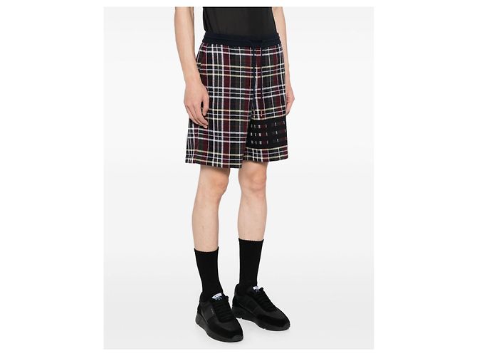 Thom Browne Pantaloncini a quadri jacquard Final No Margin Nero - vista 4