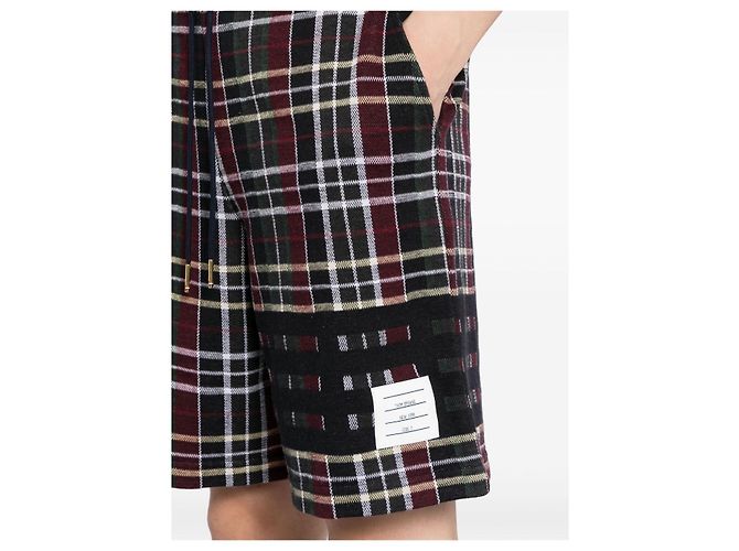 Thom Browne Pantaloncini a quadri jacquard Final No Margin Nero - vista 6