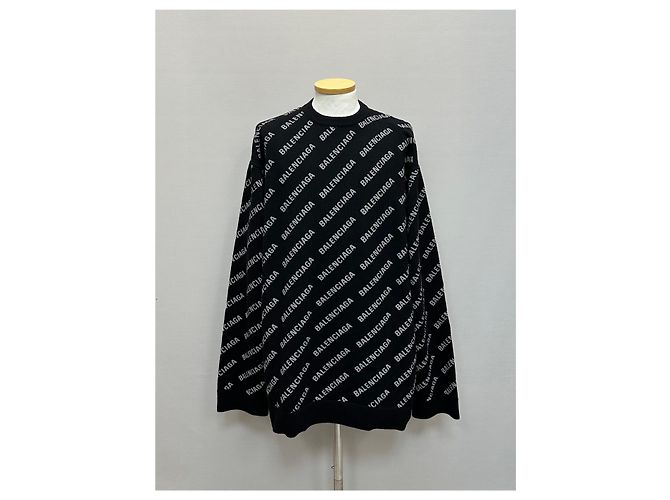 Balenciaga All-over-Logo-Kaschmirstrick Silber - Ansicht 2