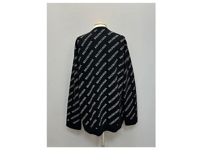 Balenciaga All-over-Logo-Kaschmirstrick Silber - Ansicht 3
