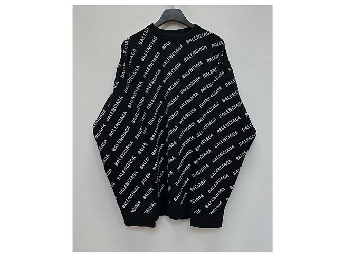 Balenciaga All-over-Logo-Kaschmirstrick Silber - Ansicht 4