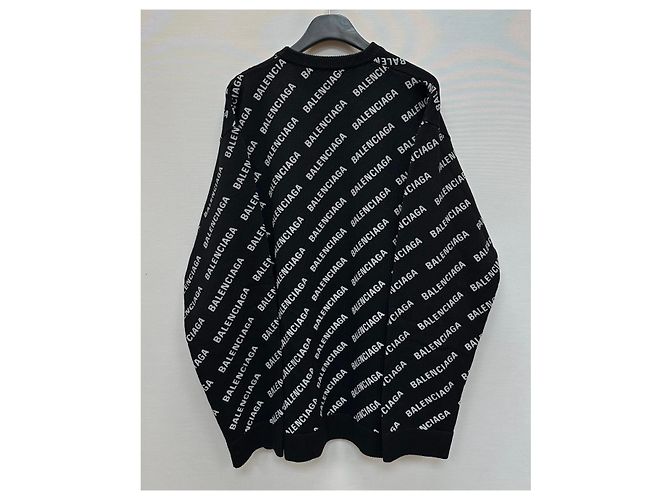 Balenciaga All-over-Logo-Kaschmirstrick Silber - Ansicht 5