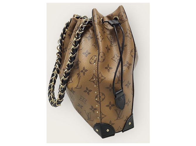 Louis Vuitton Bauletto Noe in tela Monogram Reverse Marrone - vista 3