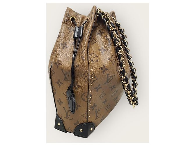 Louis Vuitton Bauletto Noe in tela Monogram Reverse Marrone - vista 4