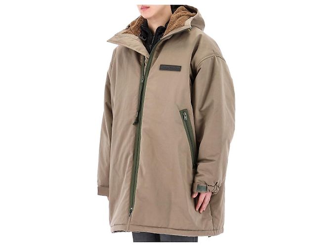 Moletom oversized Acne Logo Patch em shearling com acolchoamento CXX Laranja - vista 3