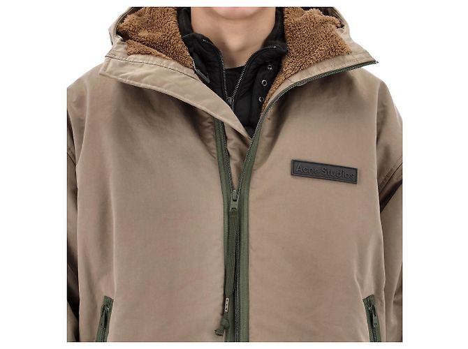 Moletom oversized Acne Logo Patch em shearling com acolchoamento CXX Laranja - vista 9