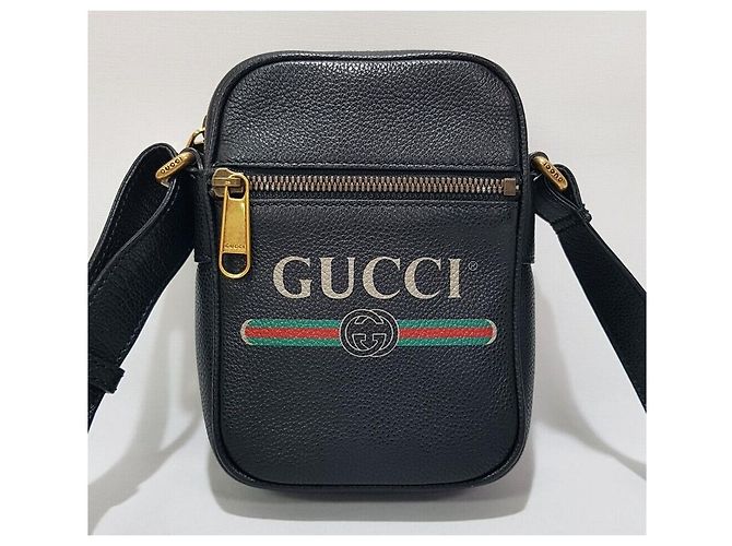 Gucci Mini borsa a tracolla Web Logo Print Nero - vista 2