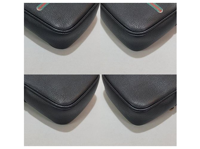 Gucci Mini borsa a tracolla Web Logo Print Nero - vista 7