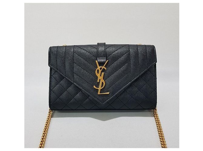 Saint Laurent Borsa a tracolla con catena a bustina piccola Nero - vista 2