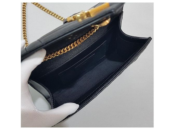 Saint Laurent Borsa a tracolla con catena a bustina piccola Nero - vista 8