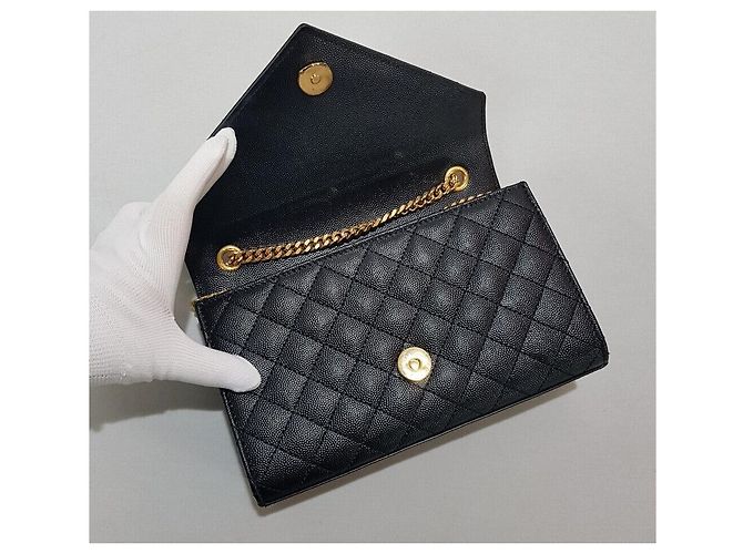 Saint Laurent Borsa a tracolla con catena a bustina piccola Nero - vista 9