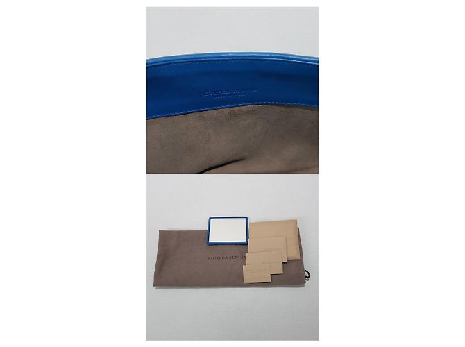 Bottega Veneta Clutch a tracolla in nappa Intrecciato Blu - vista 10