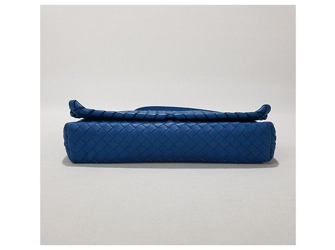 Bottega Veneta Clutch a tracolla in nappa Intrecciato Blu - vista 6