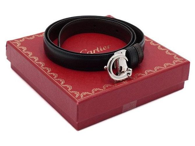 Cartier Cinturón reversible para mujer con hebilla plateada - vista 8
