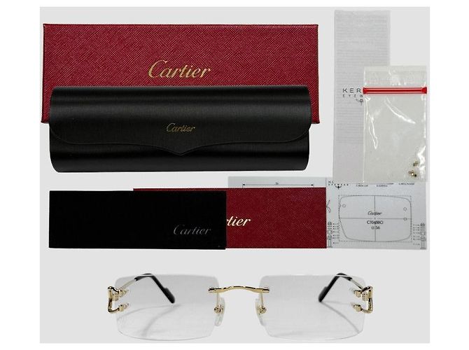 Cartier Randlose Brille Gold Golden - Ansicht 23