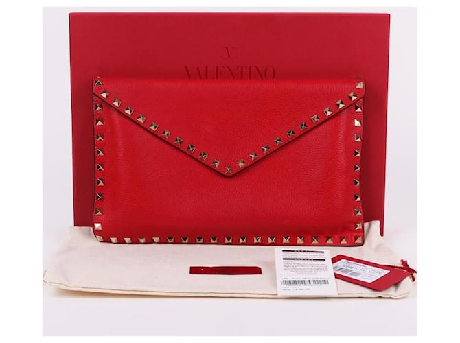 Valentino Clutch Rockstud Envelope Rossa Rosso - vista 10